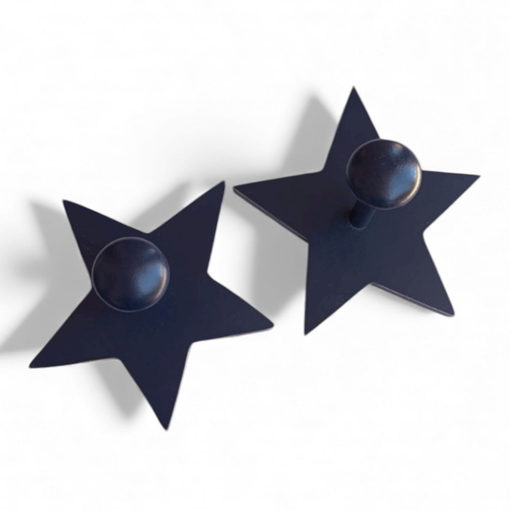 Pottery Barn Kids Navy Star Pegs set of two